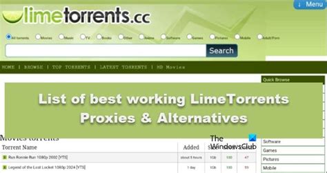 List of best working LimeTorrents Proxies & Alternatives .
